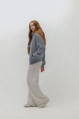 LUXE PUFF ZIP UP CARDIGAN