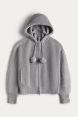 LUXE PUFF ZIP UP CARDIGAN
