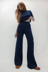 CABLE KNIT WIDE-LEG PANT