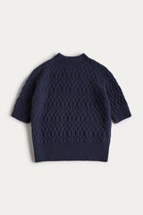CABLE KNIT MOCK NECK
