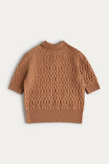 CABLE KNIT MOCK NECK