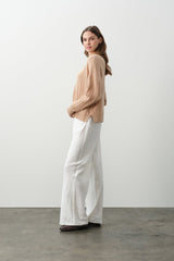 ELINA CASHMERE CABLEKNIT V-NECK