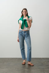 DONNA CAP SLEEVE CASHMERE CREWNECK