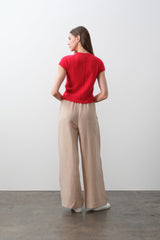 DONNA CAP SLEEVE CASHMERE CREWNECK