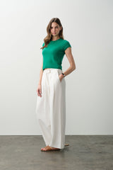 DONNA CAP SLEEVE CASHMERE CREWNECK