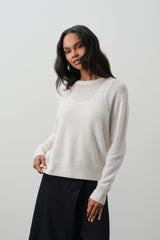 RAFAELA TROMPE L'OEIL CASHMERE CREWNECK