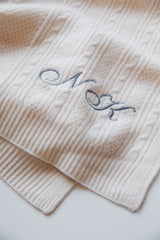 CABLE CASHMERE BABY BLANKET