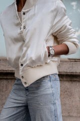BECCA REVERSIBLE SILK BOMBER JACKET