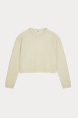 CHRISSY CROPPED CABLE KNIT SWEATER
