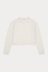 CHRISSY CROPPED CABLE KNIT SWEATER
