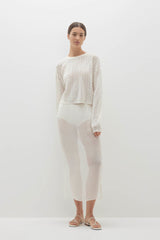 CHRISSY CROPPED CABLE KNIT SWEATER