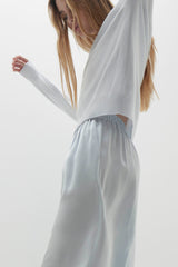 EVAN SILK WIDE LEG PANT | 33" INSEAM