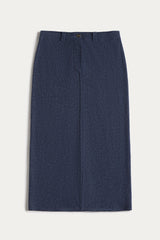 VENICE DENIM CASHMERE MIDI SKIRT