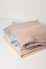 CABLE CASHMERE BABY BLANKET