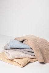 CABLE CASHMERE BABY BLANKET