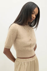 MAISIE BRUSHED CASHMERE COLLARED SWEATER