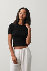 AMEY COTTON CASHMERE CREWNECK TEE