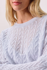 CHRISSY CROPPED CABLE KNIT SWEATER