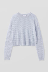 CHRISSY CROPPED CABLE KNIT SWEATER