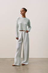 CHRISSY CROPPED CABLE KNIT SWEATER