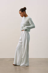 CHRISSY CROPPED CABLE KNIT SWEATER