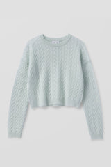 CHRISSY CROPPED CABLE KNIT SWEATER