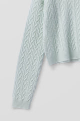 CHRISSY CROPPED CABLE KNIT SWEATER