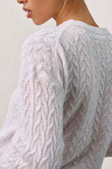 CHRISSY CROPPED CABLE KNIT SWEATER