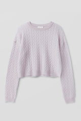 CHRISSY CROPPED CABLE KNIT SWEATER