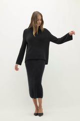 KORA CASHMERE MOCK NECK SWEATER