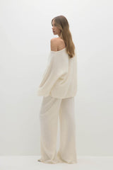 PENELOPE BRUSHED CASHMERE OFF THE SHOULDER SWEATER