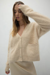MICHAELA BRUSHED CASHMERE CARDIGAN