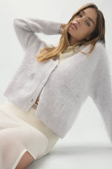 MICHAELA BRUSHED CASHMERE CARDIGAN