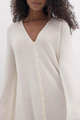 ELOISE BUTTON-FRONT CASHMERE KAFTAN