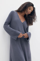 ELOISE BUTTON-FRONT CASHMERE KAFTAN