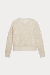 MONICA CROCHET CASHMERE BLEND CREWNECK
