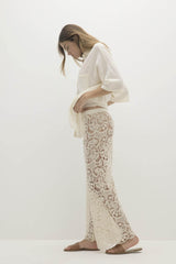LORRAINE CROCHET CASHMERE BLEND PANT