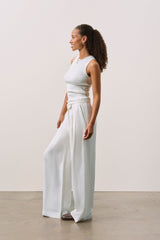 LEYNA SILK LINEN WIDE LEG PANT