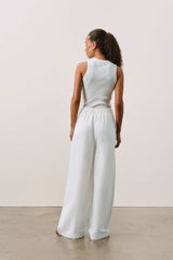LEYNA SILK LINEN WIDE LEG PANT