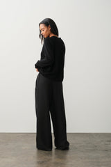 LEYNA SILK LINEN WIDE LEG PANT