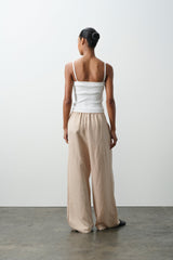 LEYNA SILK LINEN WIDE LEG PANT