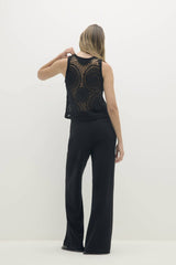 VIVIANA CROCHET CASHMERE BLEND TANK