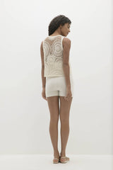 VIVIANA CROCHET CASHMERE BLEND TANK