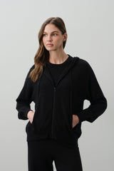 SERENA COTTON CASHMERE ZIP-UP HOODIE