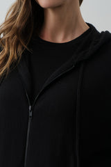 SERENA COTTON CASHMERE ZIP-UP HOODIE