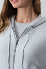 SERENA COTTON CASHMERE ZIP-UP HOODIE