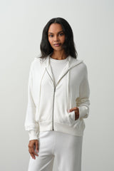 SERENA COTTON CASHMERE ZIP-UP HOODIE