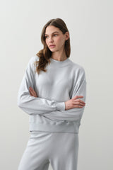 BIANKA COTTON CASHMERE CREWNECK PULLOVER