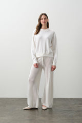 BIANKA COTTON CASHMERE CREWNECK PULLOVER