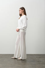 BIANKA COTTON CASHMERE CREWNECK PULLOVER